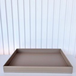 Decoração sala bandeja em MDF revestida de PU na cor cáqui - 2