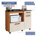 Ver imagem 2 de Balcão para Cooktop 5 Bocas 2 Portas 1 Gaveta Violeta Kaiki Móveis Nature/off White