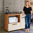 Ver imagem 6 de Balcão para Cooktop 5 Bocas 2 Portas 1 Gaveta Violeta Kaiki Móveis Nature/off White