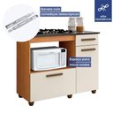Ver imagem 3 de Balcão para Cooktop 5 Bocas 2 Portas 1 Gaveta Violeta Kaiki Móveis Nature/off White