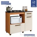Ver imagem 4 de Balcão para Cooktop 5 Bocas 2 Portas 1 Gaveta Violeta Kaiki Móveis Nature/off White
