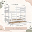 Ver imagem 4 de Treliche Madeira Maciça com Colchões Inclusos Multimóveis CR35686 Branco