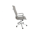 Ver imagem 3 de Cadeira Escritório Cinza Presidente Eames Couro 3301 Alta