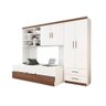 Quarto Infantil Modulado Chiara - Guarda-Roupa, Bicama e Armário Aéreo cor Branco/Carvalho - Phoenix - 2