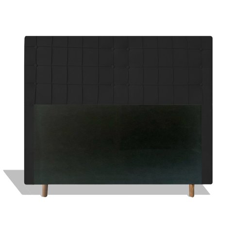 Cabeceira Estofada Paris 160 cm Para Cama Box Quarto Queen Size MV Estofados Suede Preto
