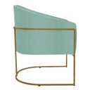 Ver imagem 4 de Poltrona Decorativa Jade Moderno Escritório Confortável Luxo Base de Ferro Dourado Suede