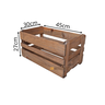 Caixa Caixote de Decoração Madeira Pinus Marrom G - 45x30x27 - 4