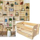 Ver imagem 1 de Caixa Caixote Decoração de Madeira Pinus G - 45x30x27