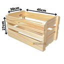 Ver imagem 3 de Caixa Caixote Decoração de Madeira Pinus G - 45x30x27