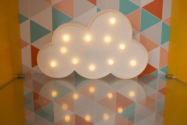 Nuvem luminosa decorativa luminária led 3D a pilha - 1