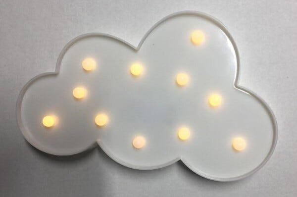 Nuvem luminosa decorativa luminária led 3D a pilha - 3