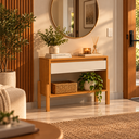Ver imagem 1 de Aparador Buffet Libano com Gaveta em MDF 2 Prateleiras Nature com Off White