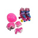 Ver imagem 4 de Patins Roller 4 Rodas Com Kit De Proteção Infantil Rosa:30-33
