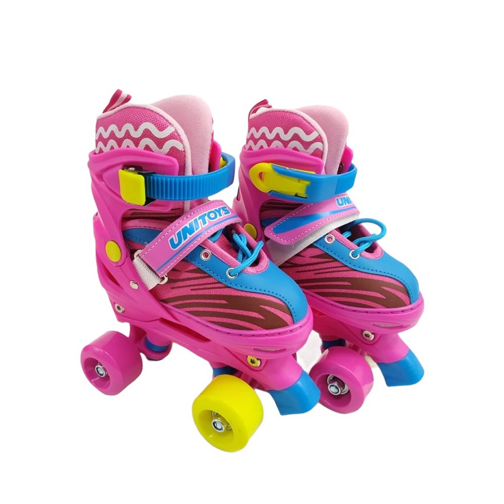 Patins Roller 4 Rodas Com Kit De Proteção Infantil Rosa:30-33