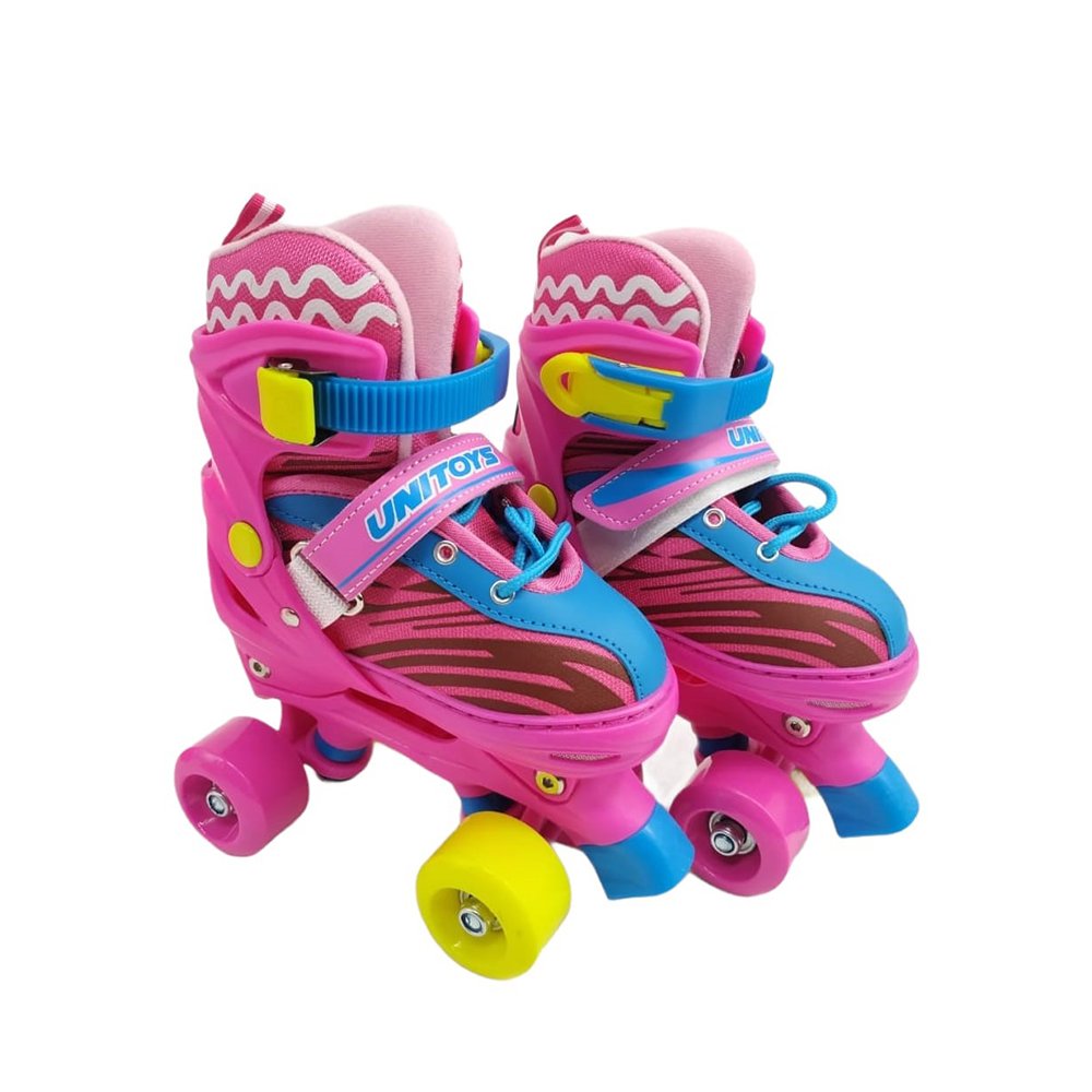 Patins Roller 4 Rodas Com Kit De Proteção Infantil Rosa:30-33 - 1