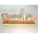 Ver imagem 2 de Enfeite Decorativo G Família Metal Rosé com Base em Madeira 26,5x10x4cm