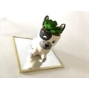 Ver imagem 4 de Enfeite Decorativo Cachepot Cerâmica Cachorro com Planta 11x10,5x7cm