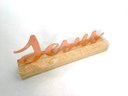 Ver imagem 2 de Enfeite Decorativo JESUS metal Rosé com Base em Madeira 20x8x4cm