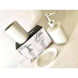 Kit Banheiro com Porta Sabonete Líquido, Saboneteira e Porta Escovas - 2