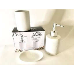 Kit Banheiro com Porta Sabonete Líquido, Saboneteira e Porta Escovas - 1