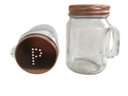 Ver imagem 2 de Porta Sal/pimenta Vidro com Alça e Tampa Rosé 120ml Wincy