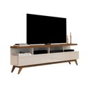 Ver imagem 2 de Rack para TV Até 60 Polegadas Vivare Wood 2 Gavetas Off White/Freijo - Giga Móveis