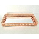 Ver imagem 1 de Bandeja Retangular Espelhada Rosé com Detalhes Vazados 26x11x3,5cm