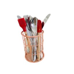 Porta Talheres Aramado Redondo Rosé 12x9cm - 4