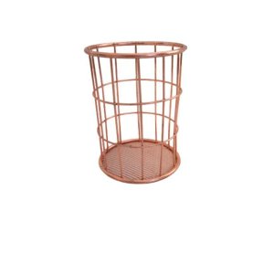 Porta Talheres Aramado Redondo Rosé 12x9cm