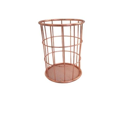 Porta Talheres Aramado Redondo Rosé 12x9cm