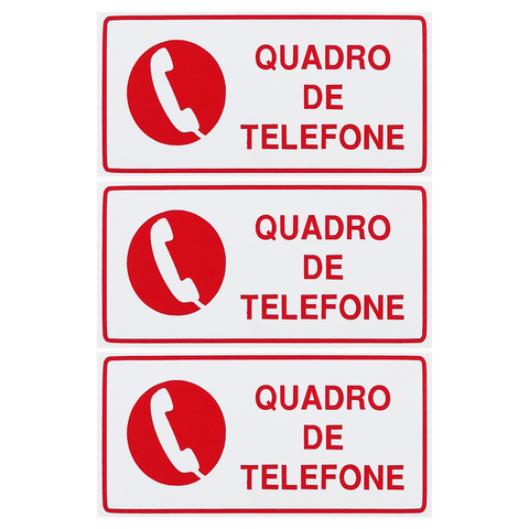 Combo 3 Placas De Sinalização Quadro De Telefone 20x10 Acesso - X-743 F9e