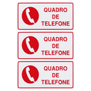 Ver imagem 1 de Combo 3 Placas De Sinalização Quadro De Telefone 20x10 Acesso - X-743 F9e
