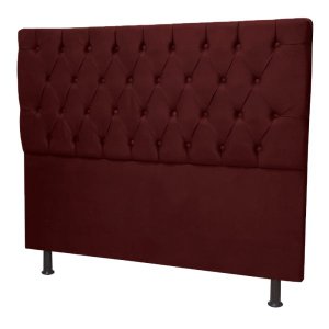 Cabeceira Paris Cama Box Casal Capitone Suede Bordo 1,40 - D'rost