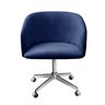 Cadeira Para Escritório E Home Office Atenas Base Giratória Rodizio - Suede Azul Marinho - 2