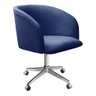 Cadeira Para Escritório E Home Office Atenas Base Giratória Rodizio - Suede Azul Marinho - 1