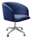 Ver imagem 1 de Cadeira Para Escritório E Home Office Atenas Base Giratória Rodizio - Suede Azul Marinho