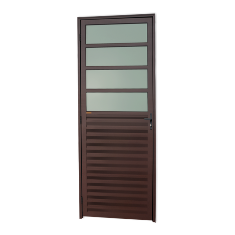 Porta de Cozinha Alumínio 80 Dir L25 V.Boreal Marrom Corten Brimak