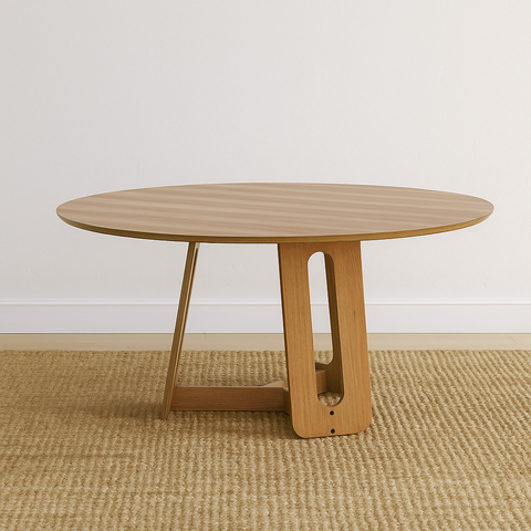 Mesa de Jantar 4 Lugares Redonda Madeira Maciça Cecília Marrom/Jequitibá