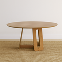 Ver imagem 1 de Mesa de Jantar 4 Lugares Redonda Madeira Maciça Cecília Marrom/Jequitibá