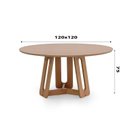 Ver imagem 3 de Mesa de Jantar 4 Lugares Redonda Madeira Maciça Cecília Marrom/Jequitibá