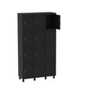 Ver imagem 1 de Roupeiro 100% MDF em Aço Mt 3V 12 Portas com 2 Chaves Preto