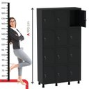 Ver imagem 6 de Roupeiro 100% MDF em Aço Mt 3V 12 Portas com 2 Chaves Preto