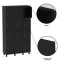 Ver mais imagens de Roupeiro 100% MDF em Aço Mt 3V 12 Portas com 2 Chaves Preto