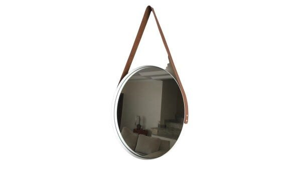 Espelho Adnet Parede Moldura Metal de 40cm Branco