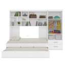 Ver imagem 2 de Quarto Modulado Encanto com Guarda-roupa 2 Portas, Módulo Aéreo e Cama com Auxiliar - Móveis Leartam