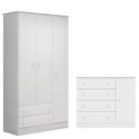 Ver imagem 1 de Guarda-Roupa 2617 e Cômoda Infantil 2561 Doce Sonho Branco Brilho - Qmovi