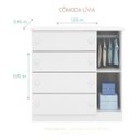Ver imagem 4 de Jogo de Quarto Infantil Completo Com Berço Cômoda e Roupeiro 4 Portas - Móveis Leartam