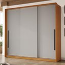 Ver imagem 1 de Guarda Roupa Casal 220cm com 3 Portas de Correr e 4 Gavetas 240837 Valência Politorno Móveis
