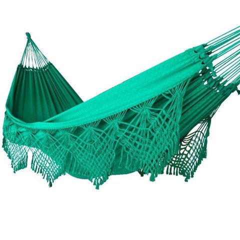 Rede de Descanso Dormir Verde Bandeira Reforçada Casal 100% Algodão