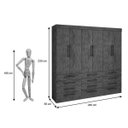 Ver imagem 3 de Guarda-Roupa Casal Mônaco 6 Portas 12 Gavetas D' Doro